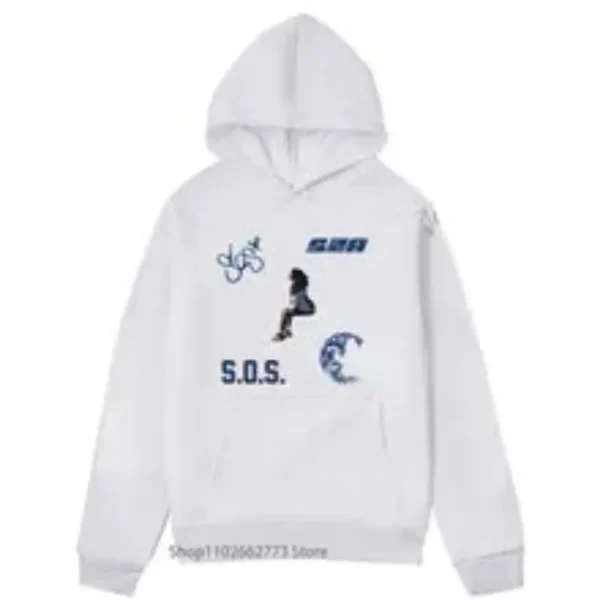 SZA SOS Anime White Hoodie