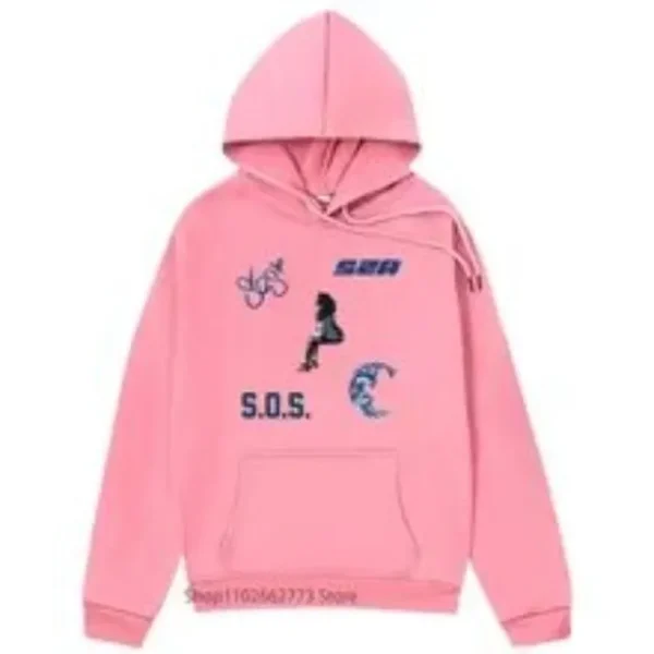 SZA SOS Anime Pink Hoodie - Pink Sza Sweatshirt