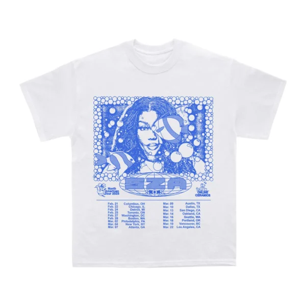 Sza White SOS North America Tour T-Shirt